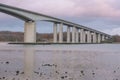 Orwell Bridge in Suffolk with reflections in river