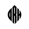 ORX circle letter logo design with circle and ellipse shape. ORX ellipse letters with typographic style. The three initials form a Royalty Free Stock Photo