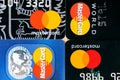 Four MasterCard credit cards. Royalty Free Stock Photo