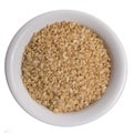 Top view of grains on ceramics bowl. Royalty Free Stock Photo