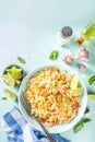 Orzo pasta with seafoods