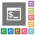 OS command terminal square flat icons Royalty Free Stock Photo