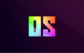 os o s letter combination rainbow colored alphabet logo icon design