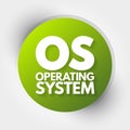 OS - Operating System acronym, business concept background