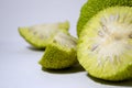 Osage Oranges Maclura on white. ÃÂ¡ut in half Royalty Free Stock Photo
