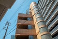 Osaka architecture, modern building against blue sky Royalty Free Stock Photo