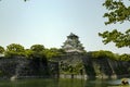 Osaka Castle, the Central tower. The castle is one of Japan`s most famous landmarks. Viewed from the Outer moat