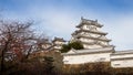 Himeji castle with cloudy blue sky in autumn Royalty Free Stock Photo