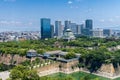 Osaka castle and fortess with clair sky. Osaka castle is Japanese ancient castle is landmark in Osaka,Kansai,Japan Royalty Free Stock Photo