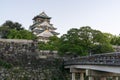 Osaka castle and gokurakubashi bridge Royalty Free Stock Photo