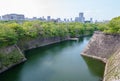 Osaka Castle moats and waterways. Royalty Free Stock Photo