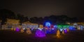 Osaka Castle night illumination the greatest light show in osaka Royalty Free Stock Photo