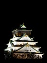 Osaka castle at night, Osaka, Japan 1 Royalty Free Stock Photo