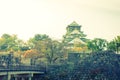 Osaka castle in Osaka Japan ( Filtered image processed vintage e