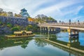 Osaka Castle, a tourist boat in the moat Royalty Free Stock Photo