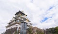 Osaka Castle view from below Royalty Free Stock Photo