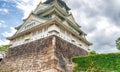 Osaka Castle, view from street level Royalty Free Stock Photo