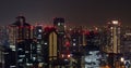 Osaka city skyline night Royalty Free Stock Photo