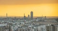 Osaka city view in sunset Royalty Free Stock Photo