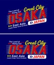 Osaka city vintage urban vibes striped shadow typeface, for print on t shirts etc.