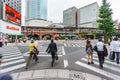 Osaka downtown multiple direction crossing