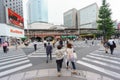 Osaka downtown multiple direction crossing