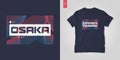 Osaka Japan. Abstract geometric t-shirt vector design, poster, print, template Royalty Free Stock Photo