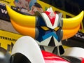 Osaka, Japan : Close up of Vintage statue of UFO Robo Grendizer Robot in toys shop.