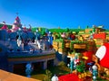 Scenery at the Yoshi`s Adventure, an attraction at Super Nintendo World