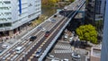 Osaka, Japan - 15 april 2019: Aerial view of traffic road with cars at Osaka Royalty Free Stock Photo