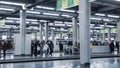 Osaka, Japan in April 2019. The atmosphere of the Umeda Station platform is quite crowded Royalty Free Stock Photo