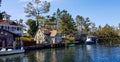 Osaka, Japan on April 9, 2019. A beautiful artificial lake in the middle of Universal Studios Japan area