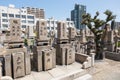 Japanese graveyard near Shitennoji temple, Osaka, Japan