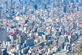 View from the top of Osaka city with buildings and skyscraper