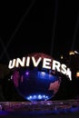 The large rotating Universal logo globe. Royalty Free Stock Photo