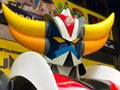 Osaka, Japan : Close up of Vintage statue of UFO Robo Grendizer Robot in toys shop.