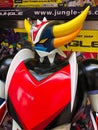 Osaka, Japan : Close up of Vintage statue of UFO Robo Grendizer Robot in toys shop.