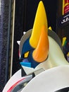 Osaka, Japan : Close up of Vintage statue of UFO Robo Grendizer Robot in toys shop.