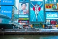 OSAKA, JAPAN - 05/06/2019; Crowd of people walking in Dotonburi, the famous shopping center in Osaka, Japan