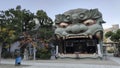 Namba Yasaka Shrine with Ema-Den Lion shaped hall in Osaka, Japan