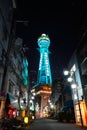The famous Tsutenkaku Tower of Osaka city, Japan