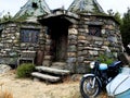 Hagrid`s motorbike and background home Hagrid Royalty Free Stock Photo