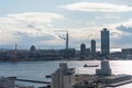 Aerial view of Osaka port area in Japan