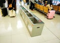 Aluminium classify trash in the terminal of the Kansai International Airport