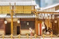 Closeup Japanese house in miniature models of 1800`s Ancient village