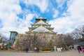 Tourist visit Osaka castle in winter Osaka,japan