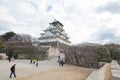 Tourist visit Osaka castle in winter Osaka,japan