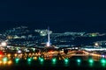 ANA Boeing airplane taking off in the night Royalty Free Stock Photo