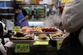 OSAKA, JAPAN - Jan 30, 2020: horizontal shot of street food