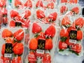 Fresh strawberry in packs box for sale